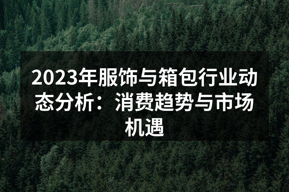 2023年服饰与箱包行业动态分析：消费趋